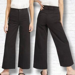 Everlane Black The Lightweight Wide-Leg Crop Chino Pants Size 0